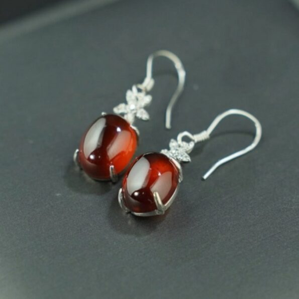 Bông tai Garnet bạc 925