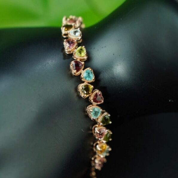 Lắc Tay Đá Tourmaline Bạc 925