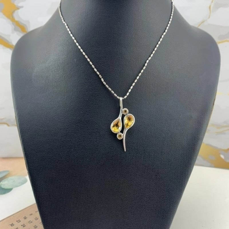 Mặt dây chuyền Citrine thiết kế sang trọng