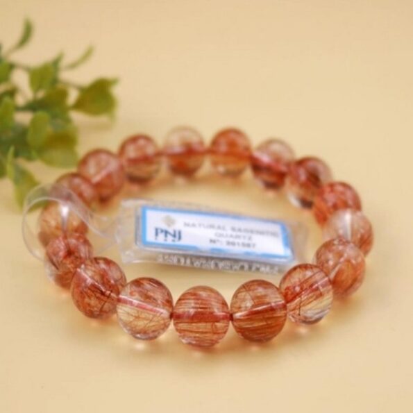 Vòng Thạch anh tóc đỏ 12mm chuẩn 6A