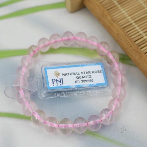 Vòng tay Thạch anh hồng sao 7mm 6A