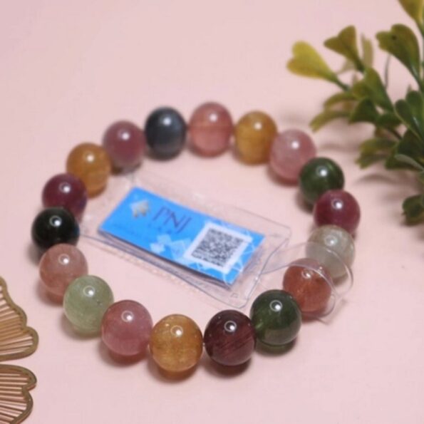 Vòng tay Tourmaline Hồng Lục Bảo 10mm chuẩn 7A