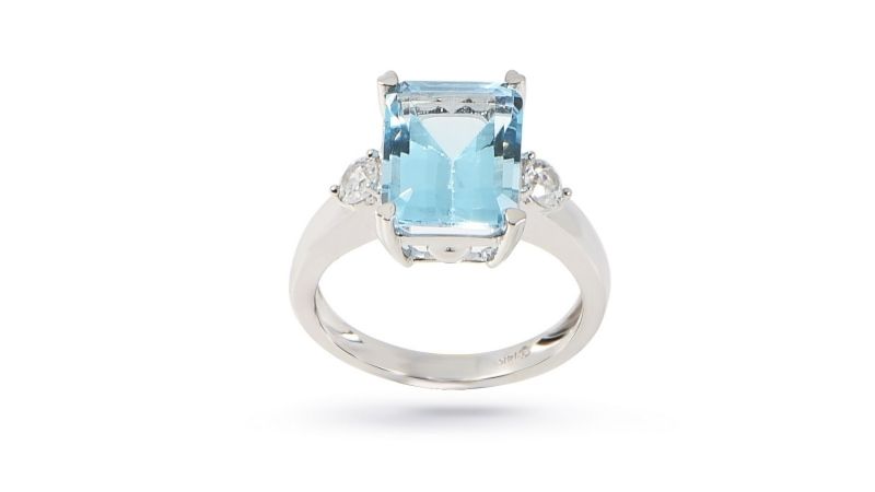 Nhẫn đá Aquamarine tinh xảo